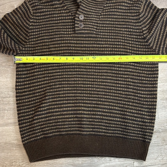 Haggar Quarter Button Sweater Sz L Lined Patten Casual Knit Pullover - Picture 3 of 7